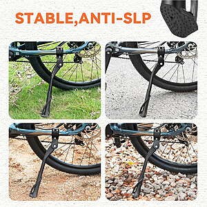 $11.79 FS WALMART+ or $35: Bike Kickstands, Adjustable Rear Side Bicycle Kickstand for 24 26 27 29 inch, Adult Bike 24-29 inch Mountain Bike  Road Bike