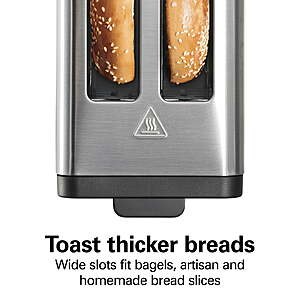 $16 FS WALMART+ or Pick Up Hamilton Beach 2 Slice Toaster with Wide Slots, Bagel Function, Toast Boost (color choice)