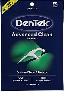 $2.29 S&S 40% off Q AMZ DenTek Advanced Clean Floss Picks with No Break & No Shred Dental Floss, Plaque Remover, 150 Count