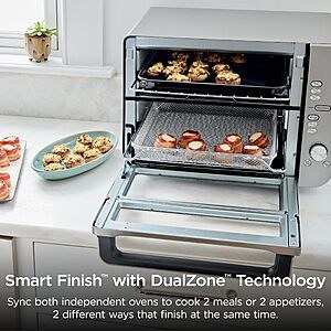 $230: Ninja Double Stack XL 12-in-1 Air Fryer Toaster Oven – Fits 4.5lb Chicken & 6lb Wings, Stainless Steel DCT601 at Amazon