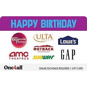 $7.50 bonus on $50 One4All Gift Card, redeem for Lowe's, Lyft, Subway, + more + 4x fuel points, Kroger Gift Card Portal