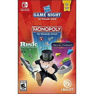 $9.98: Hasbro Game Night: Monopoly, Risk, Trivial Pursuit (Nintendo Switch) at Walmart.com