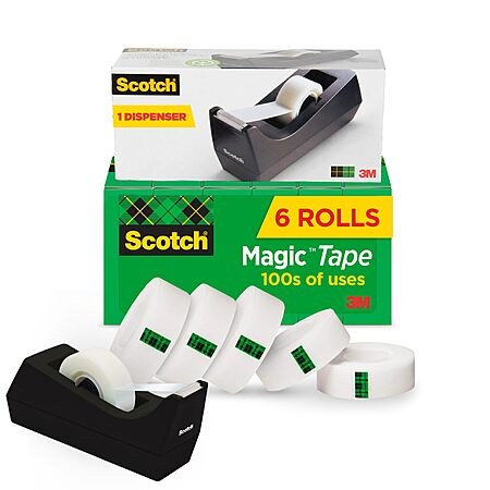 $10.43 6-Pk 3/4" x 1000" Scotch Magic Tape with Desktop Dispenser