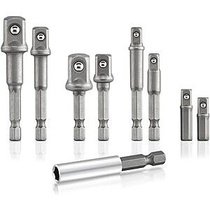 $10.49 | 9-Piece NEIKO 00257 Socket Adapter Extension Drill-Bit Set at Amazon