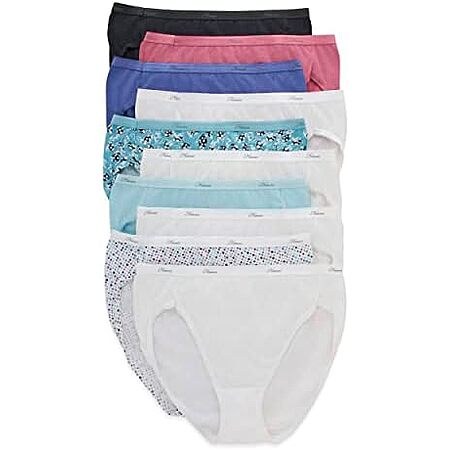 10-Pk Hanes Women's Tagless Cotton Underwear (Bikini, Briefs, High Cut)