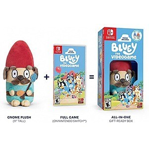 $12.22 | Bluey: The Videogame w/ Exclusive Gnome Plush Bundle (Switch) at Woot!