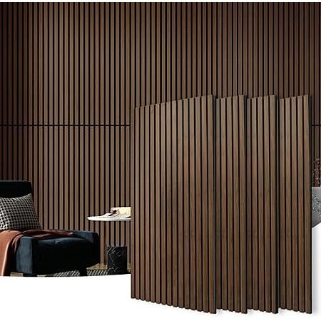 4-Pack 47.2" x 23.6" Art3d Wood Slat Wall Acoustic Panels (Dark Walnut)