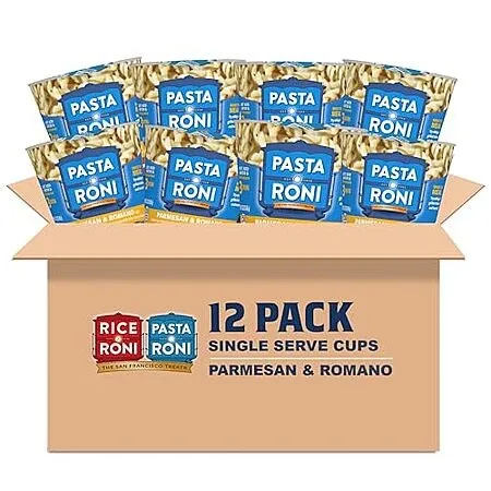 12-Pack 2.32-Oz Rice-A-Roni Quaker Roni Cups Mix (Parmesan & Romano Cheese Pasta Cups)
