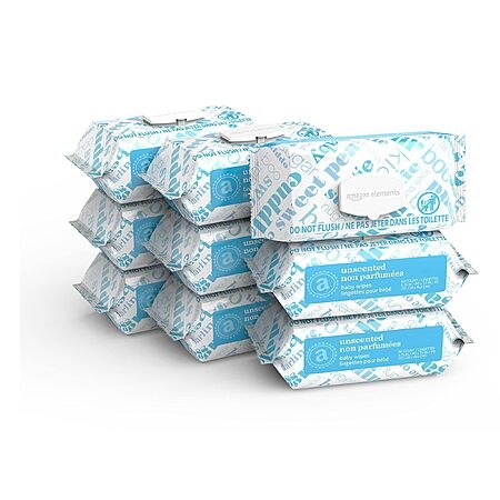 S&S PRIME ONLY Amazon Elements Baby Wipes, Unscented, Hypoallergenic, Alcohol-Free, With Aloe…