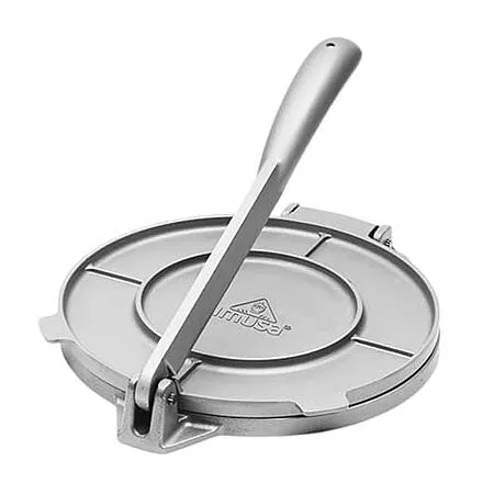 IMUSA 8 Inch Cast Aluminum Tortilla Press for Flour Tortillas, Gray