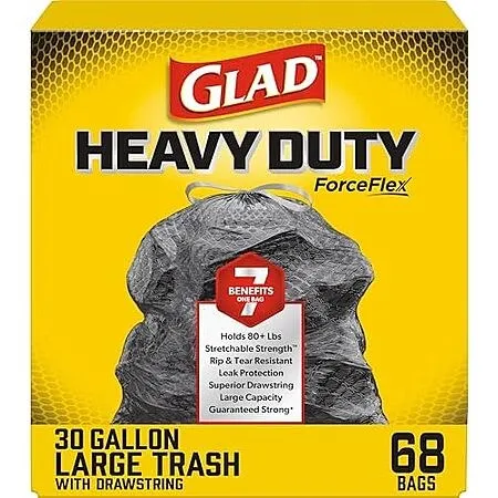 68-Count Glad Large 30 Gallon Trash Bags