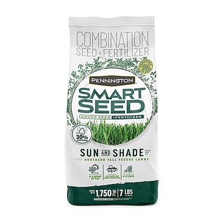 Pennington Smart Seed Sun & Shade Mix, Tall Fescue Grass Seed plus Fertilizer for Southern La…