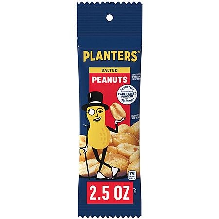 $18.87 AMAZON PLANTERS Salted Peanuts, 2.5 oz, Snack Nuts (Pack of 45)