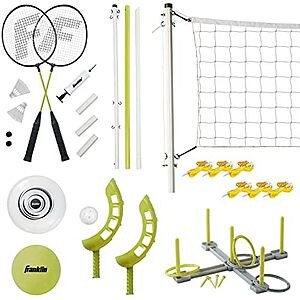 $19.99* | Franklin Sports Outdoor Fun 5 Combo Set w/ Volleyball, Badminton (Yellow) at Amazon