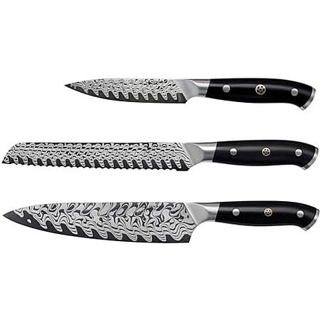 $199.95 | HENCKELS Compass Damascus 3-pc Starter Damascus Knife Set at Amazon