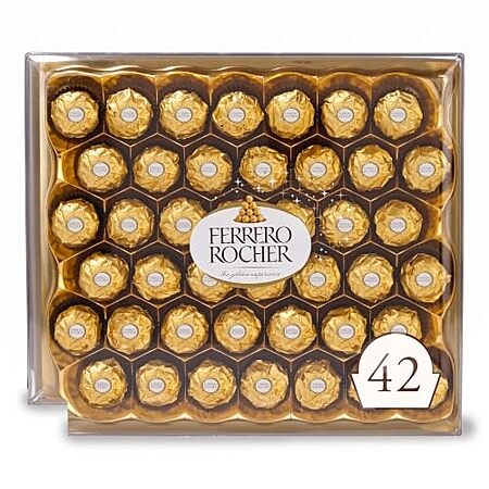 2-Ct 42-Pack Ferrero Rocher Gourmet Hazelnut Milk Chocolate