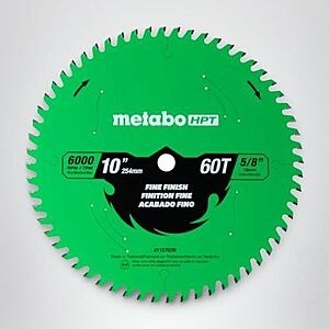 $22.79 | Metabo HPT 10-Inch Miter Saw/Table Saw Blade at Amazon