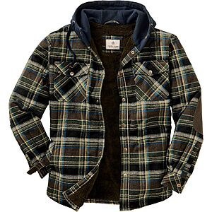 $24.98: Mens Hooded Plaid Flannel Berber Lined Shirt Jacket (Union Plaid, Medium ONLY)