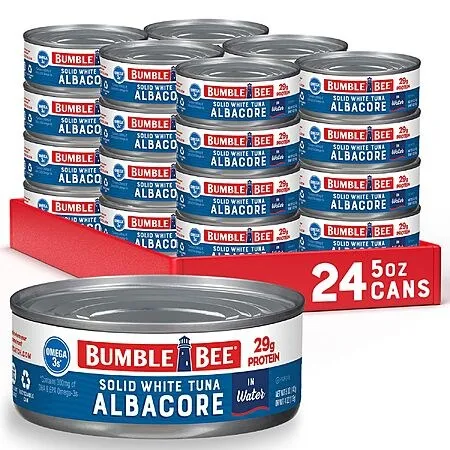 or less S&S 10% off Q Bumble Bee Solid White Albacore Tuna in Water, 5 oz (Pack of 24)