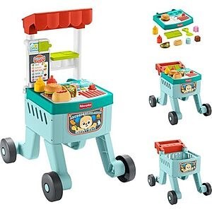 $29.99 | 14-Piece Fisher-Price Baby 4-in-1 Snack Cart Push Walker & Learning Activity Toy at Amazon