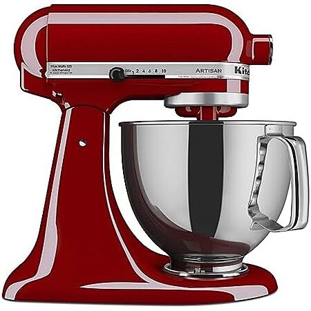 $298.99 | 5-Quart KitchenAid Artisan Series Tilt-Head Stand Mixer (Empire Red) at Amazon