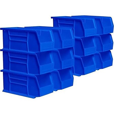 12-Pack Akro-Mils 30230 AkroBins Plastic Storage Bins, 11"x5"x5", Blue