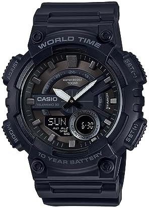$32.97* | Casio AEQ110BW Men’s Analog-Digital Watch, Black, 100M WR, Multi Alarms, 10-Year Battery at Amazon