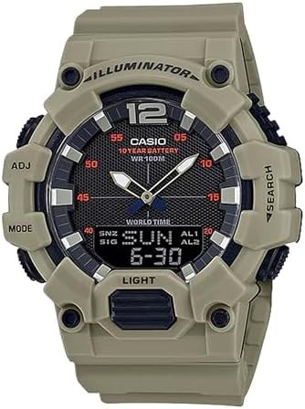 Casio Men's 46mm Classic Analog Digital Display Quartz Watch w/ Black Dial (Tan)