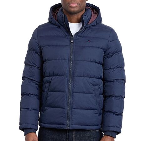 $34.39: Tommy Hilfiger Men's Classic Hooded Puffer Jacket, Midnight (XL ONLY)