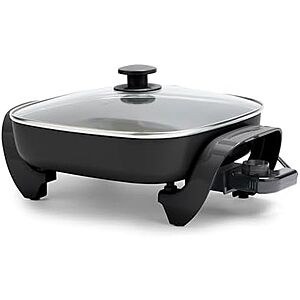 $34.99 | GreenLife 12" 5QT Square Electric Skillet, Glass Vented Lid at Amazon