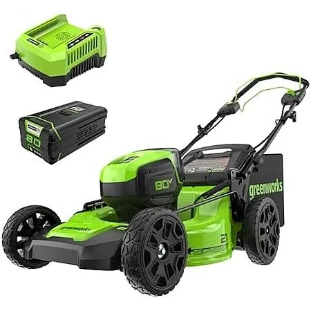Greenworks 21" Pro 80V Self-Propelled Lawn Mower w/ 4.0Ah Battery & Charger