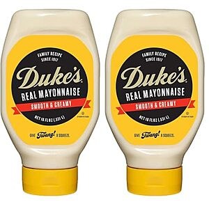 $4.83* | 2-pk 18-oz Duke's Real Mayonnaise Squeeze Bottles at Amazon