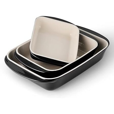 Tramontina Mae 3-Pc Ceramic Porcelain Baking Pans Set - Black