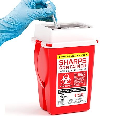S&S Clip Q AMZ Sharps Container - Small Sharps Containers for Home Use, Travel & Disposal 1…