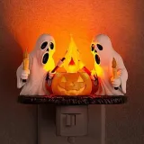 Briignite Halloween Ghost Campfire Flickering LED Plug-In Night Light (2 Styles)