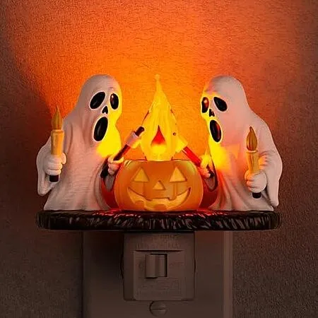 Briignite Halloween Ghost Campfire Flickering LED Plug-In Night Light (2 Styles)