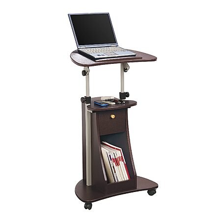 $53.89: Techni Mobili Sit-to-Stand Rolling Adjustable Storage Medical Laptop Computer Cart, Chocolate (B005)