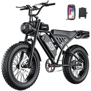 20" Fat Tire GWEIT Electric Dirt Bike w/ 20Ah Battery, 36 MPH & 65-Mile Range