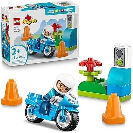 11-Piece LEGO Duplo - Blue Police Motorcycle (10471, 2026)