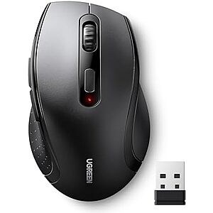 $6.99 | UGREEN 2.4GHz Wireless Mouse Ergonomic 1600 DPI USB Receiver Compatible with Windows Mac Linux Chromebook Laptop PC at Amazon
