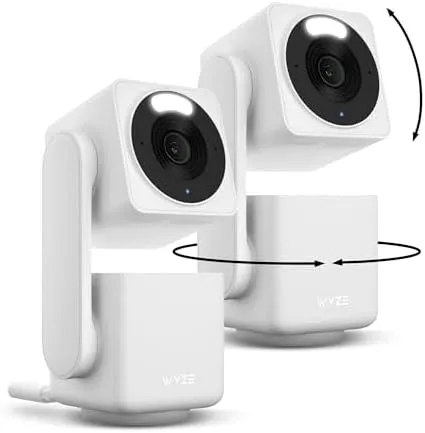 2-Pack WYZE Cam Pan v4, 4K Smart Home Security Camera System