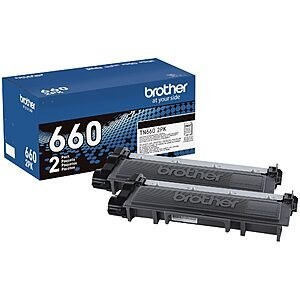$82.99: Brother Genuine High-Yield Black Toner Cartridge Twin Pack TN660 2PK (TN6602PK)