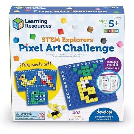 402-Piece Learning Resources STEM Explorers Pixel Art Challenge Learning Toy