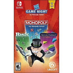 $9.98: Hasbro Game Night: Monopoly, Risk, Trivial Pursuit (Nintendo Switch) at Walmart.com