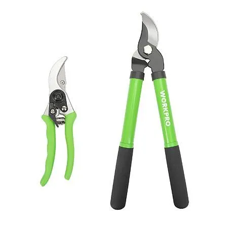 WORKPRO W151010 Pruner & Lopper Set, Heat-Treated Steel, 15" Lopper, 8" Pruner