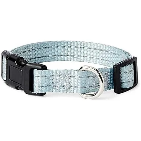Amazon Basics Reflective Polyester Dog Collar with Quick-Release Buckle, Adjustable, for Medium Dogs, S