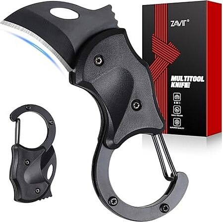 ZAVIT Small EDC Keychain Pocket Knife w/ 1.2" Blade (Black)