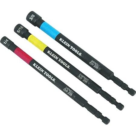 Klein Tools 65411PK3 Magnetic Color-Coded Power Nut Setter Set, 3-Piece