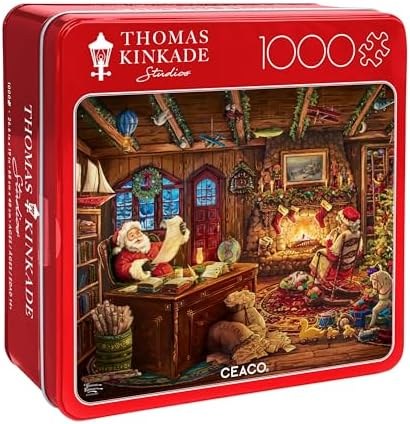 Buffalo Games Thomas Kinkade Santa Checking His List, 1000 Pc Jigsaw Puzzle
