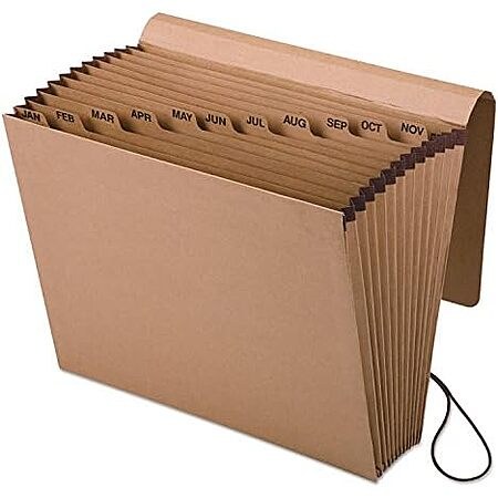 Pendaflex Expanding Kraft File with Flap, Jan.-Dec. Index, 12 x 10